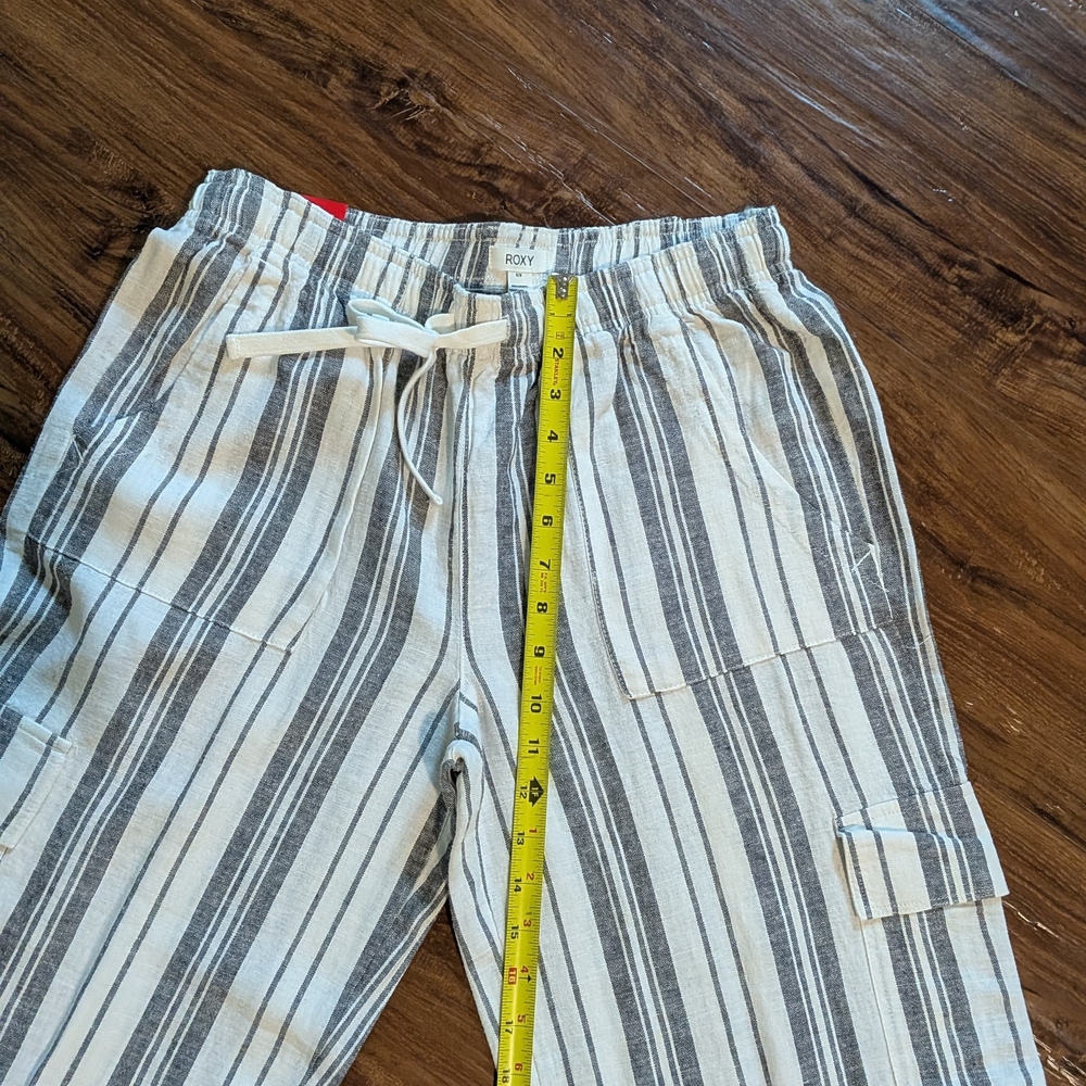 Roxy  Black and White Striped Beach Pants - Picture 6 of 7